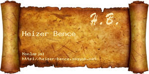 Heizer Bence névjegykártya